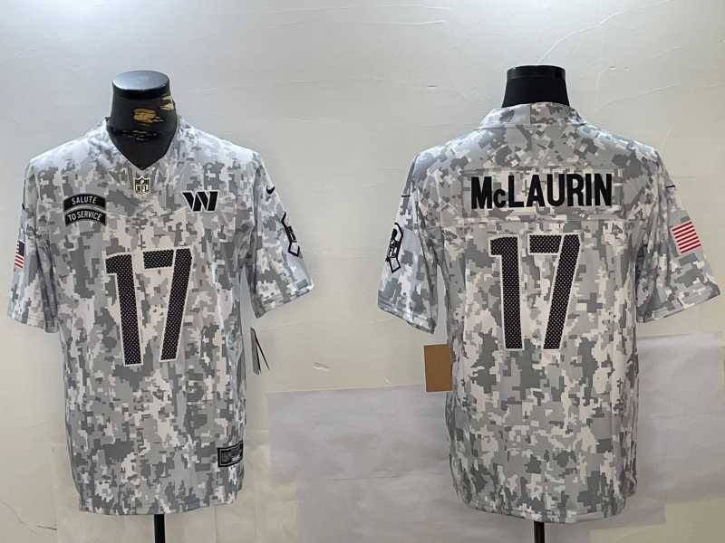 Mens Washington Commanders #17 Terry McLaurin Arctic Camo 2024 FUSE Salute to Service Limited Stitched Jersey Dzhi->washington commanders->NFL Jersey